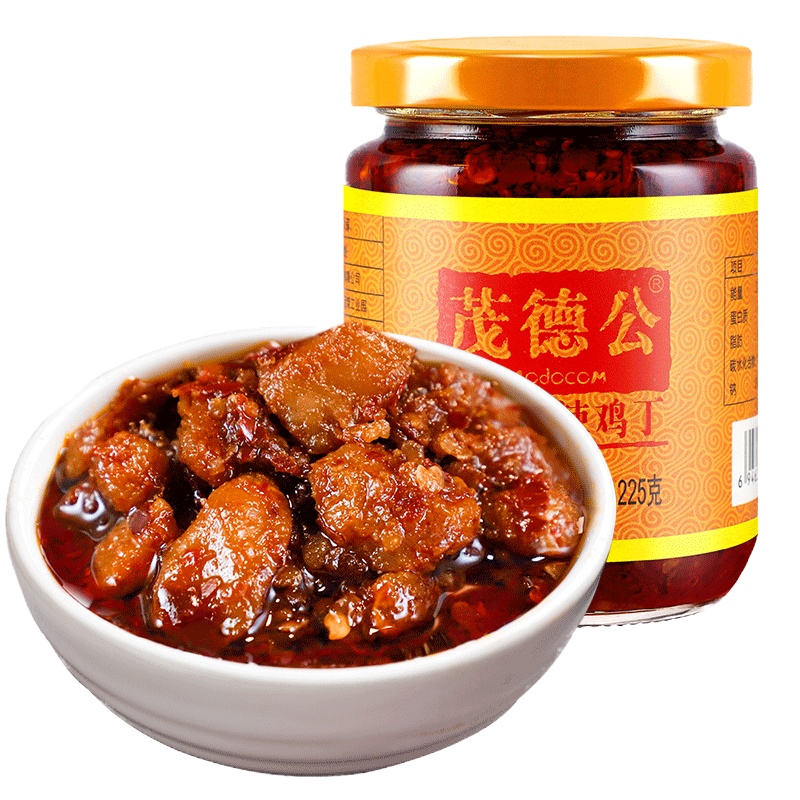 茂德公香辣鸡丁酱农家下饭菜蒜蓉辣酱剁椒拌饭拌面酱225g