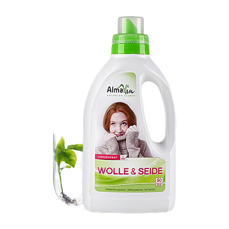 almawin德国进口羊毛洗涤剂 真丝羊绒衫鹅毛鸭绒羽绒服专用洗衣液 丝毛净 防缩水750ml