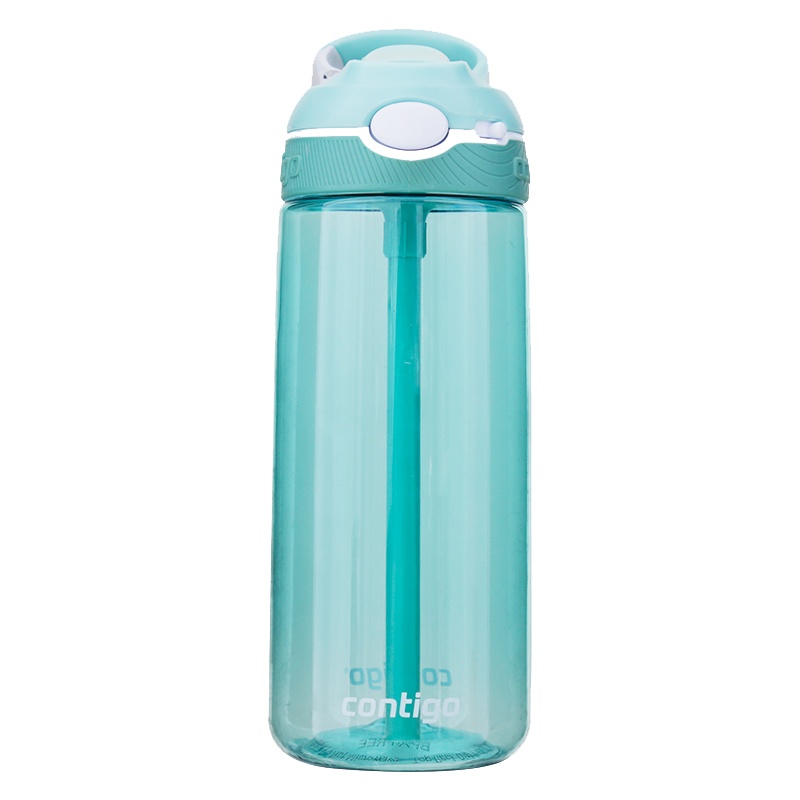 美国contigo康迪克户外运动随手杯男女学生水壶运动锁扣吸管杯水杯HBC-ASH054-二代蒂芙尼蓝 560ml