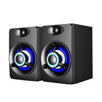 赛达V-118无线蓝牙电脑音响台式家用笔记本低音炮3d环绕2.0声道迷你有源音箱木质箱体立体声手机通用 蓝牙版 黑色