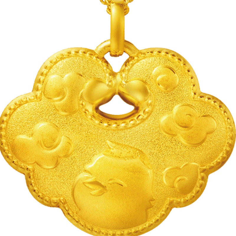 周大福生肖鸡足金黄金吊坠计价（工费78元）F198326