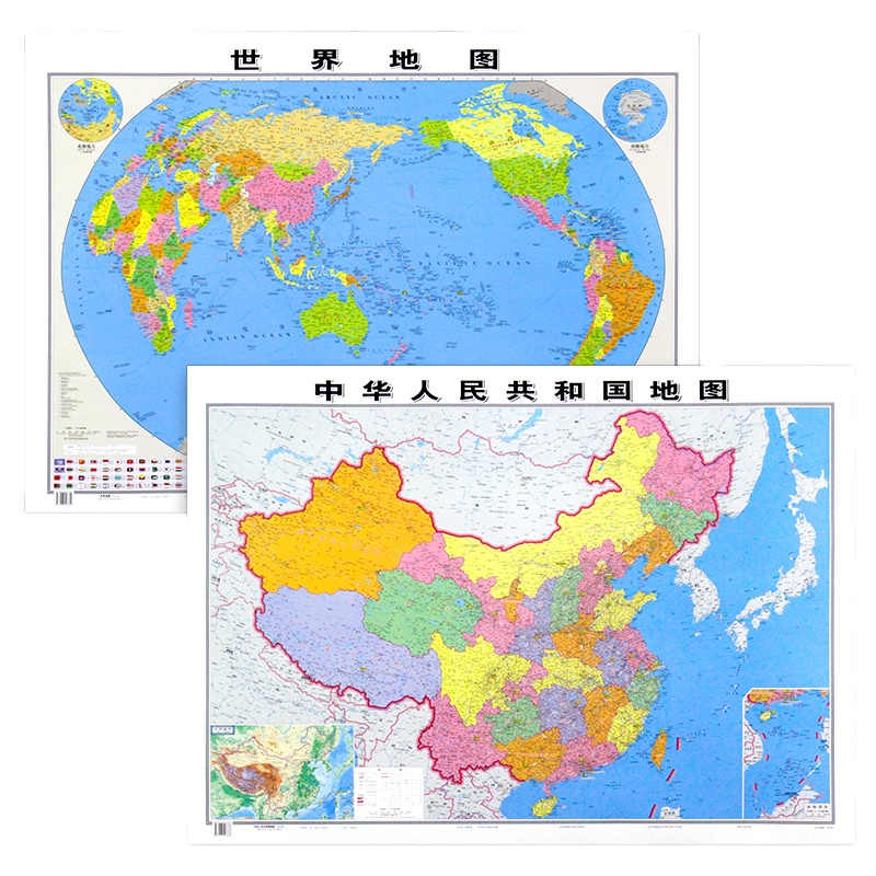 世界地图2020年全新高清防水覆膜正版 约1.1*0.8米墙贴装饰创意画全国区划办公室教室学生家用贴墙地图