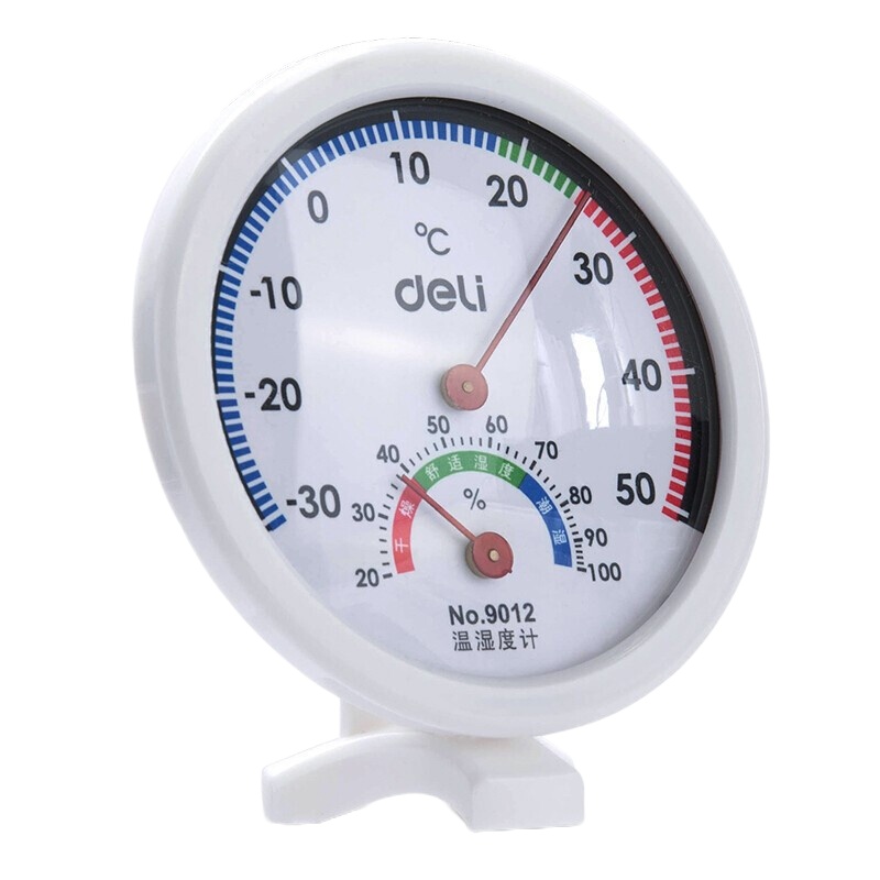得力/deli 9012 室内温湿度计(白)(只)