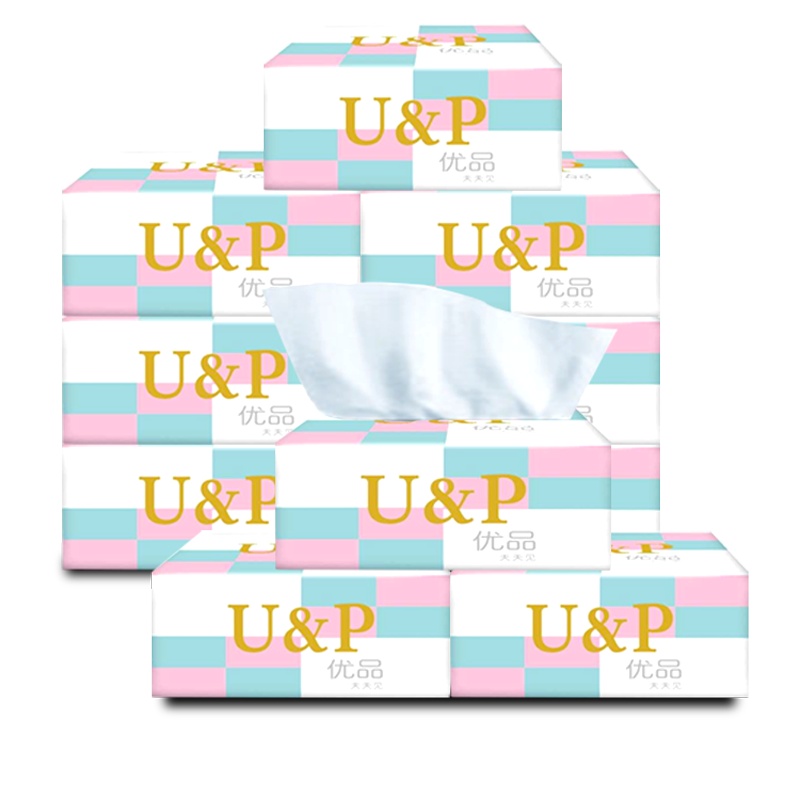 锦上花 抽纸300张/包 10包/提 特柔超韧面纸加厚型 卫生纸餐巾纸面巾纸大包实惠装整提