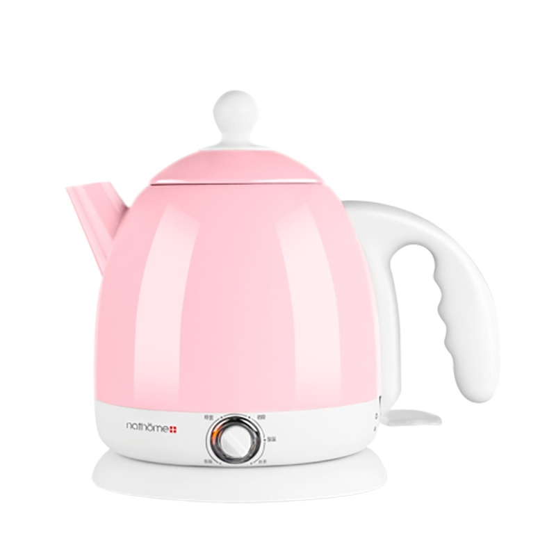北欧欧慕(nathome) 迷你不锈钢保温电热水壶NSH0801黛粉