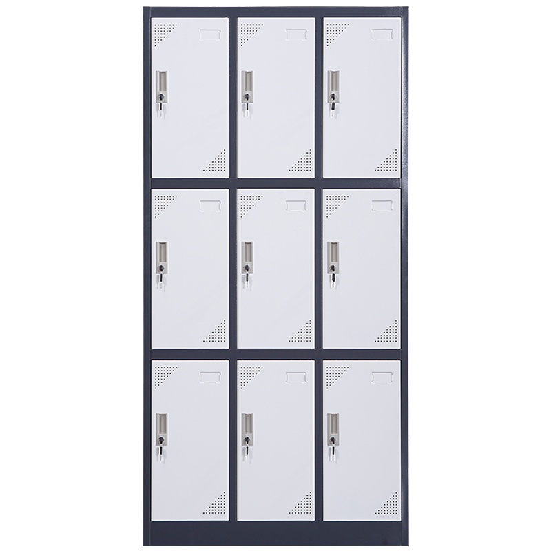 三圣 办公家具加厚九门套色铁皮柜更衣柜 员工储物柜 存放鞋包柜 其他金属更衣柜多功能