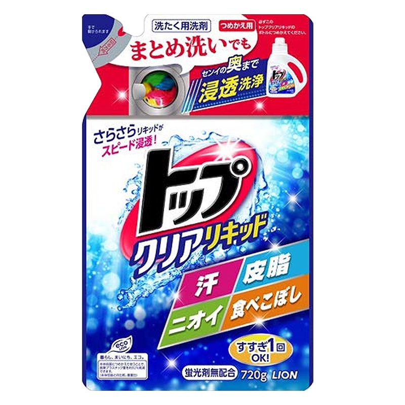 狮王(LION) TOP深层强效洁净去污洗衣液 替换装 720g