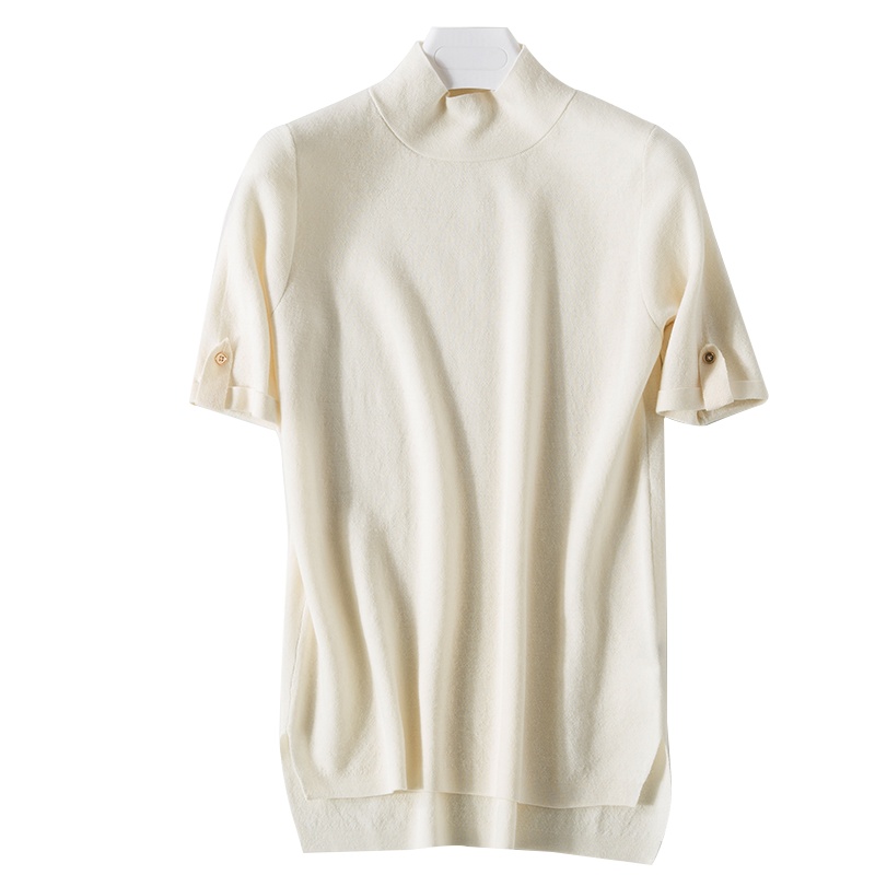 恒源祥女士羊毛衫2020新款短袖宽松秋冬大码纯羊毛针织衫中年女上衣