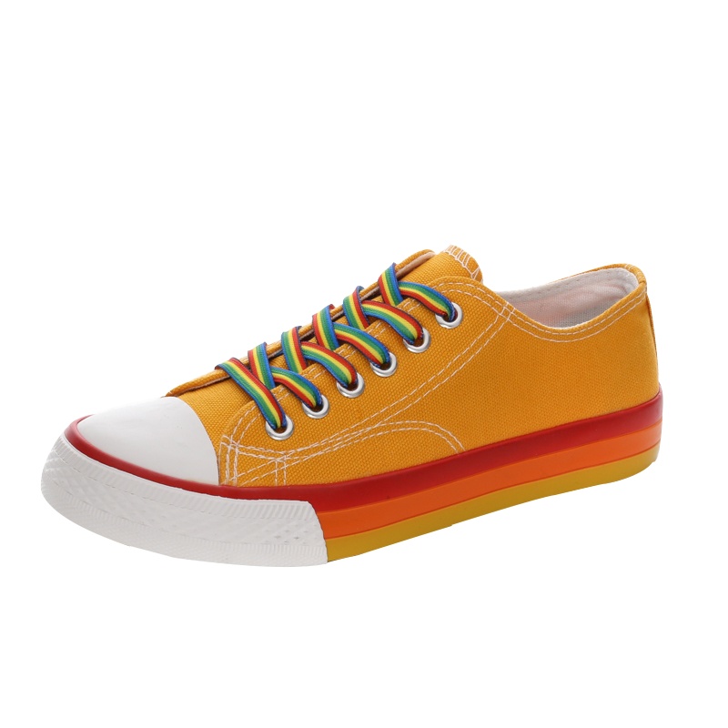 新款2019彩虹鞋女夏季透气鞋子潮鞋学生韩版泫雅风帆布鞋女平底