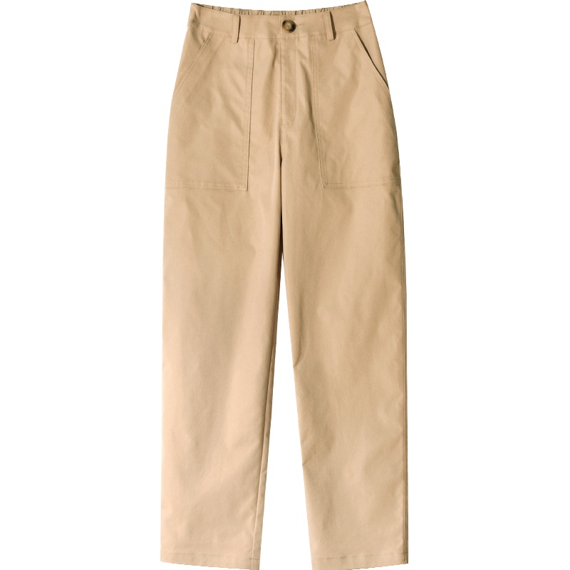 娅丽达2019秋季裤子女卡其色直筒宽松垂感休闲裤女士宽松大码女裤I3303