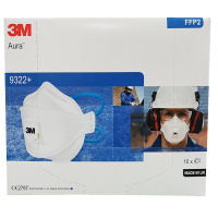 3M 9322+型号 口罩 过滤级别FFP2 标准 带换气阀门 10片每盒
