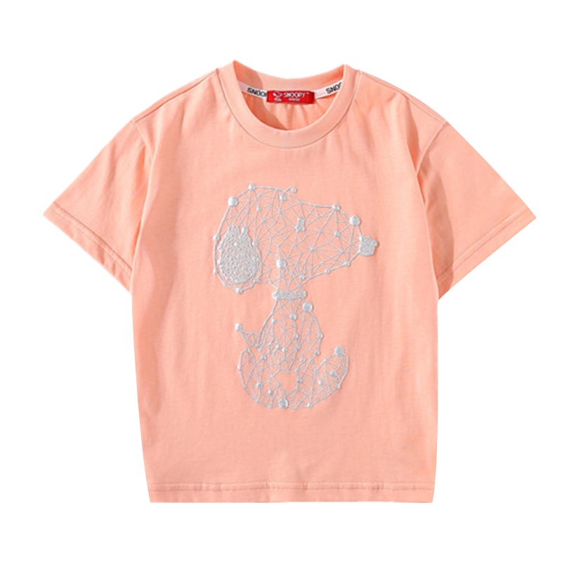 史努比童装儿童男童短袖T恤圆领棉质打底衫透气女童上衣薄衣服