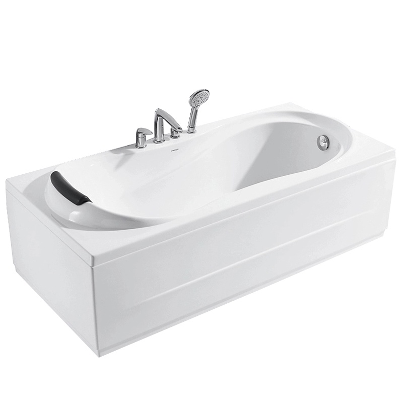 法恩莎卫浴浴缸家用卫生间亚克力成人方形防滑简约浴池浴盆fw003c