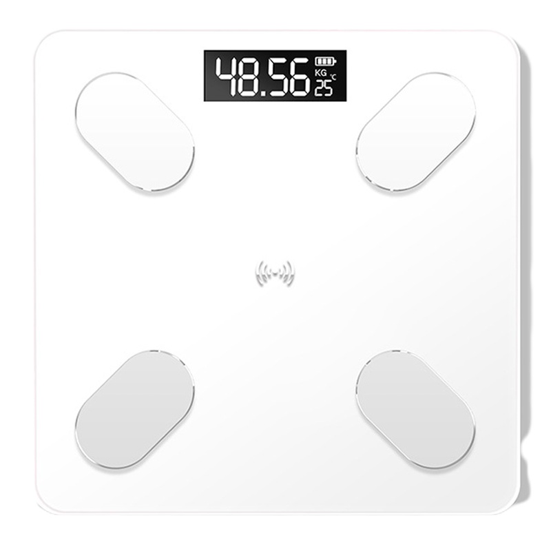 体脂秤时光旧巷家用成人精准电子秤人体秤智能体重秤测脂 6027(26*26)皓月白 USB充电