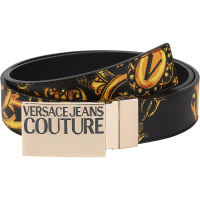 范思哲 VERSACE JEANS COUTURE 男士皮革/聚氨酯板扣式双面皮带腰带可裁剪71YA6F32 ZP056