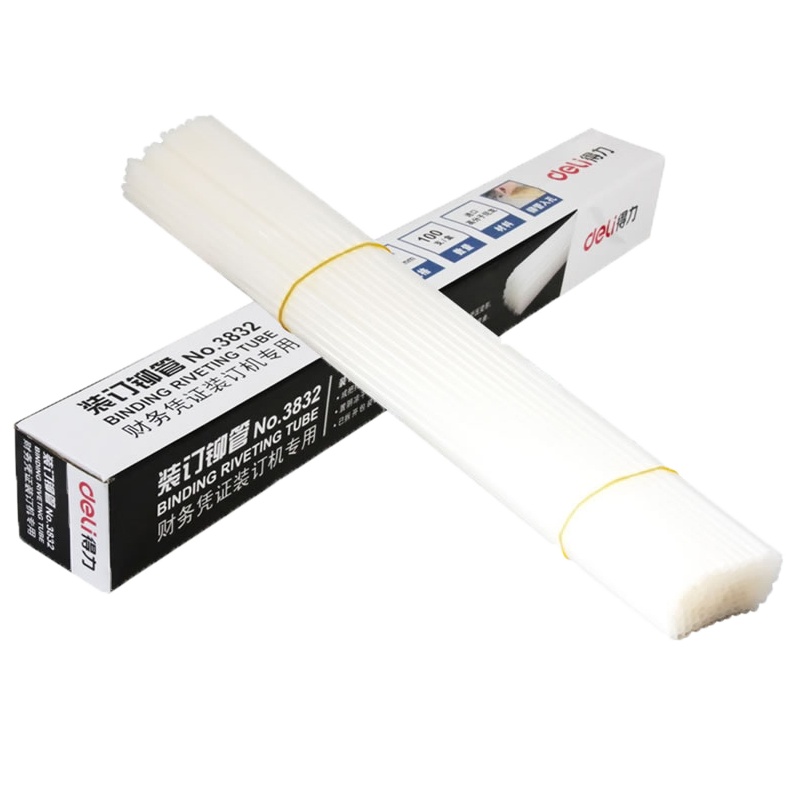 得力(deli) 3853 透明装订铆管 100支/盒 适用于14608装订机