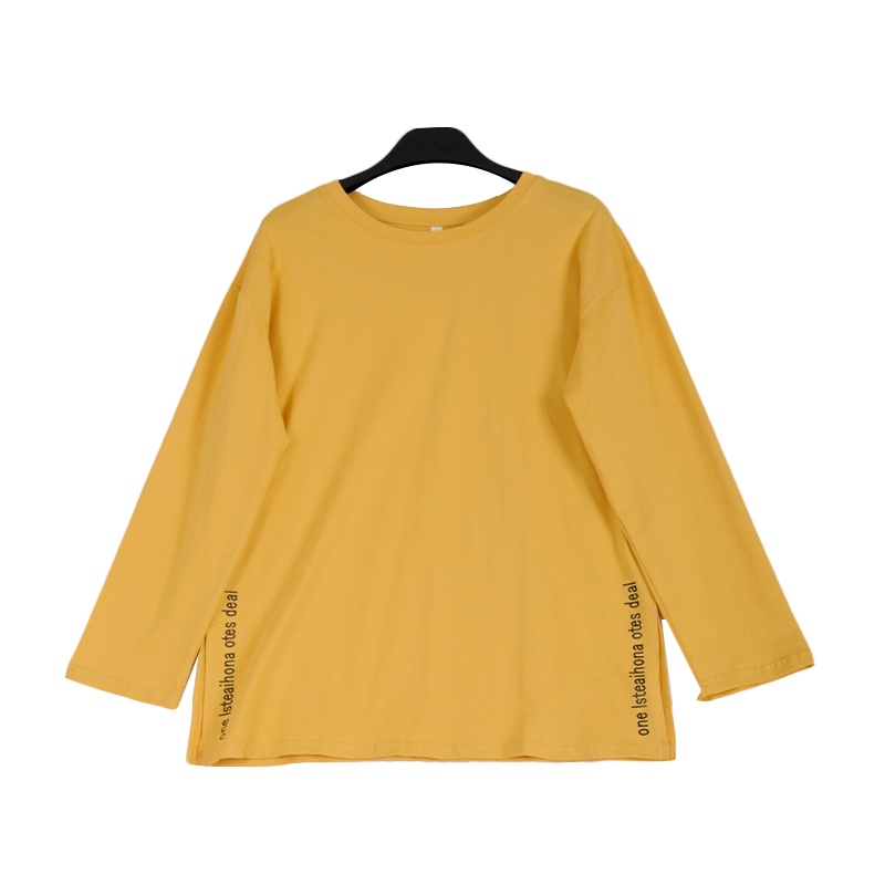 拉夏贝尔Laetia春季新款宽松套头圆领长袖T恤女911611838