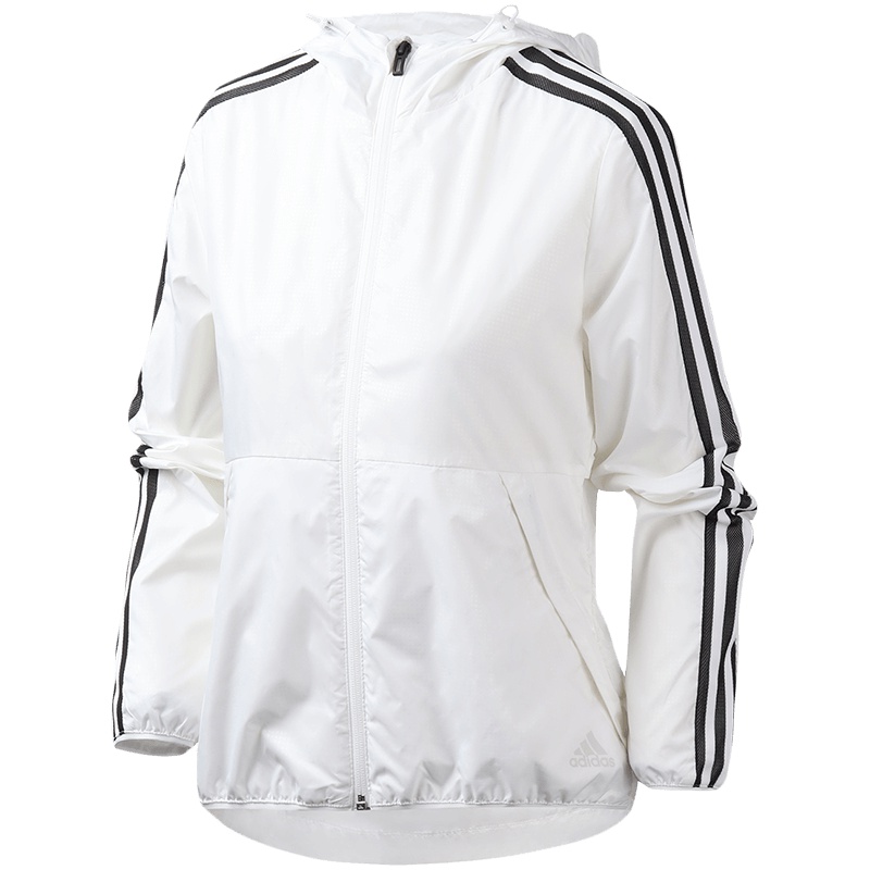 阿迪达斯女服外套夹克连帽防风跑步休闲运动服EH3901