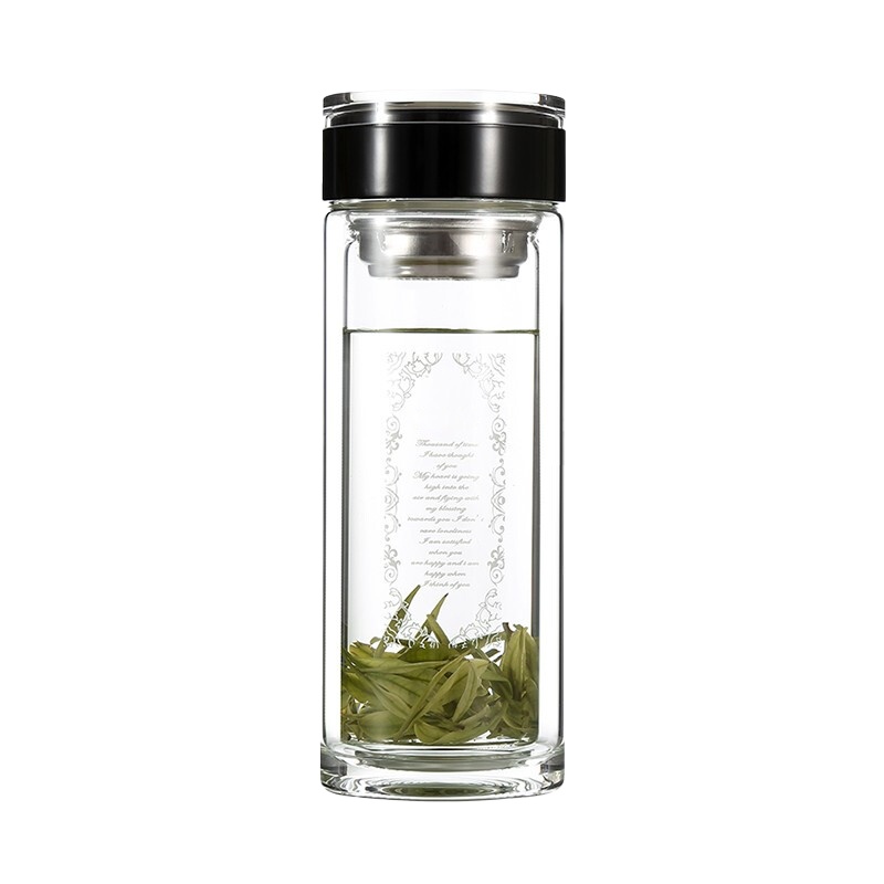 双层玻璃杯 1BSB1132 双层防烫直杯办公商务饮水杯 (单位:个)