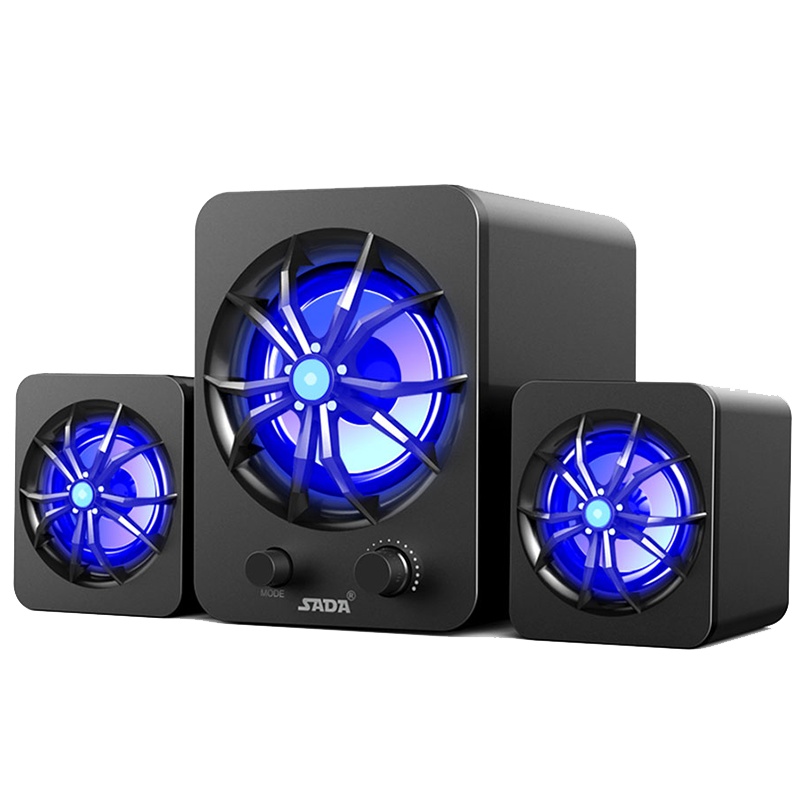 赛达D-207电脑音响台式家用笔记本低音炮3d环绕2.1声道有源音箱木质箱体立体声手机通用 有线版 黑色