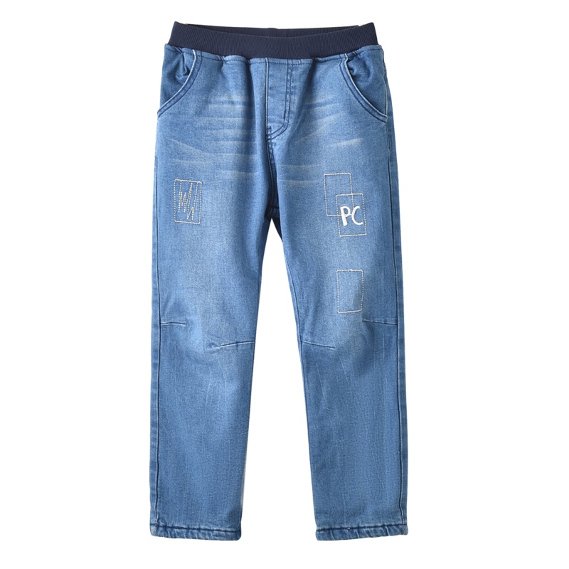 铅笔俱乐部童装秋冬新款男童加绒牛仔裤中大童保暖长裤儿童休闲裤