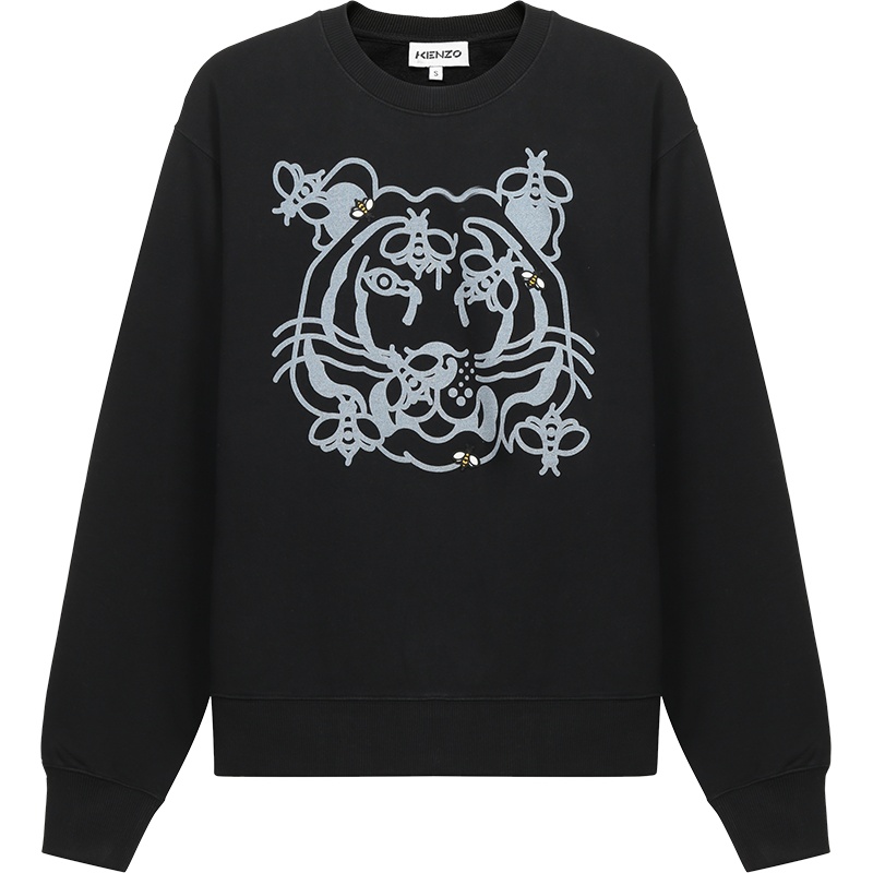 KENZO 高田贤三 男士 棉质BEE A TIGER加绒款圆领长袖卫衣运动衫FB5 5SW018 4MO
