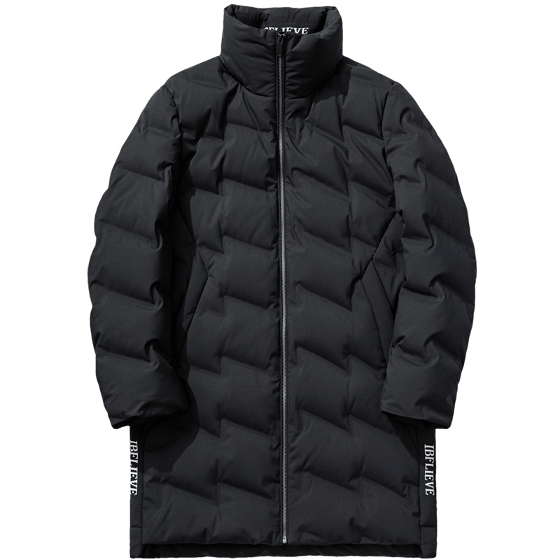 千纸鹤男士羽绒服中长款2019新款休闲高立领保暖冬季外套男60267