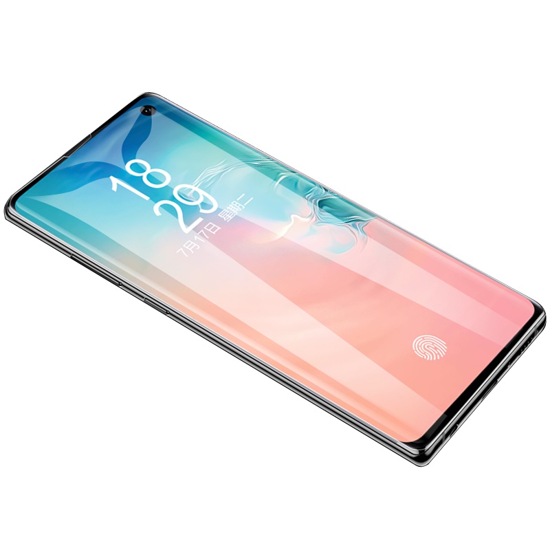 酷猫(my cool cat) 三星S10+钢化玻璃膜全屏覆盖 保护膜 SM-S10Plus曲面包边贴膜高清防爆 黑色