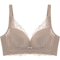 舒适果无钢圈无海绵超薄调整型内衣透气大胸显小胸罩大码