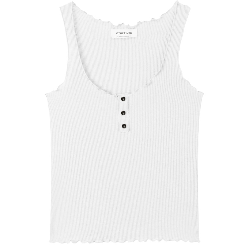 OtherMix木耳边纯色吊带背心2021年夏季新款设计感小众修身女上衣