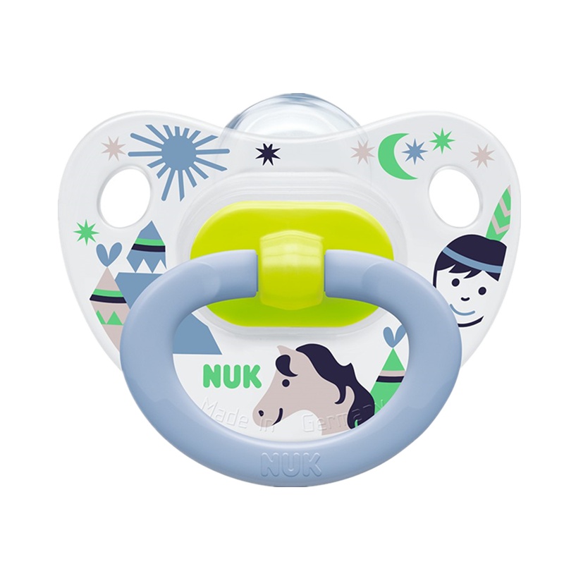 NUK印花硅胶安抚奶嘴(0-6个月)花型随机