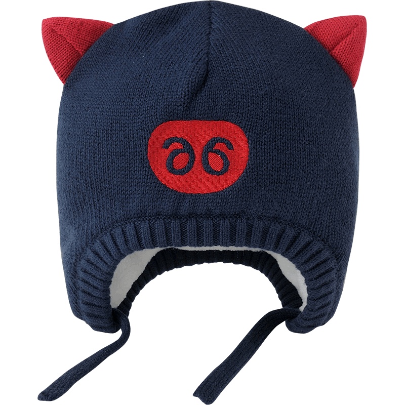 【商场同款】英氏宝宝帽子萌趣印花婴儿帽圆帽秋冬款1812A9526