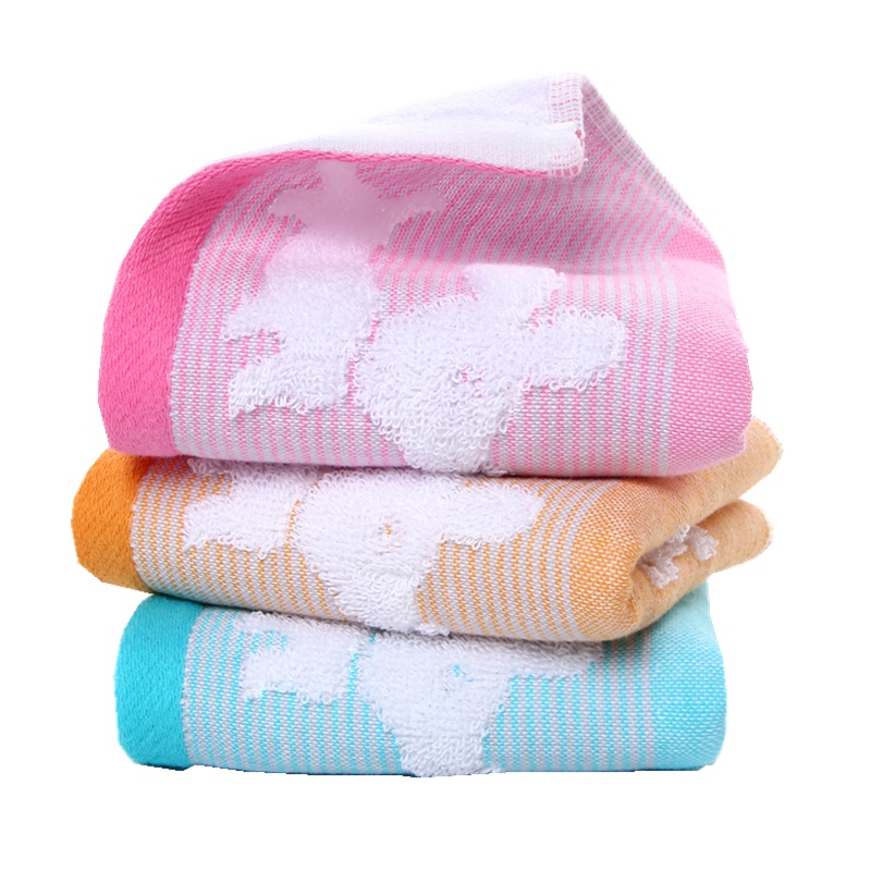 2条装猫人纯棉童巾宝宝毛巾婴儿卡通全棉柔软吸水不掉毛刺绣小面巾