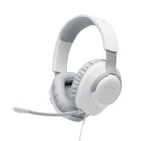 JBL QUANTUM100 头戴式游戏耳机电竞耳麦 有线电脑耳机带麦克风话筒 绝地求生吃鸡耳麦白色