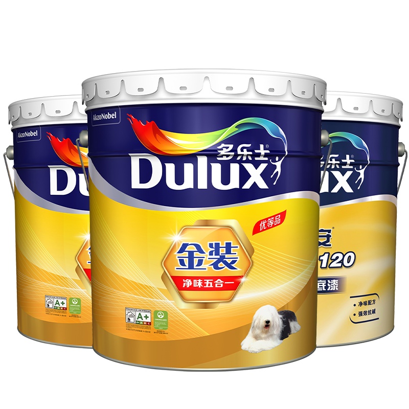 多乐士(Dulux)金装五合一净味内墙乳胶漆 油漆涂料 环保墙面漆 A8188+A914套装 51L