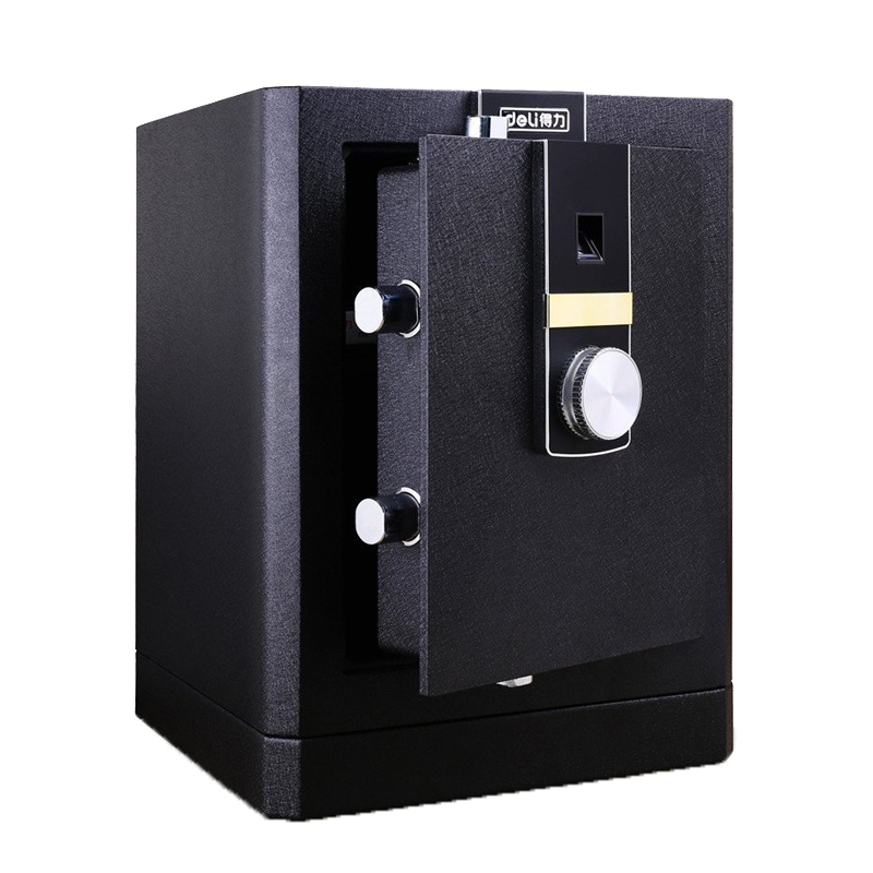 得力(deli)4051指纹密码双重保险箱 黑色 高52cm 电子防盗保险箱 3C认证办公家用防盗合同资料保险柜
