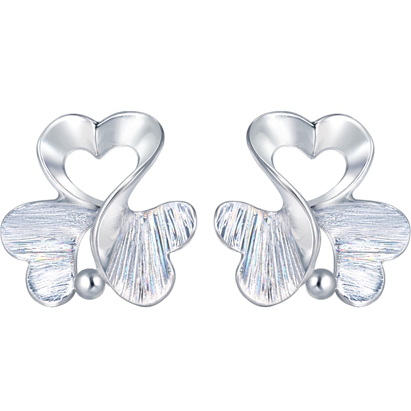 周生生(CHOW SANG SANG)Pt950炫彩铂金耳环白金耳饰耳钉女款 83767E计价