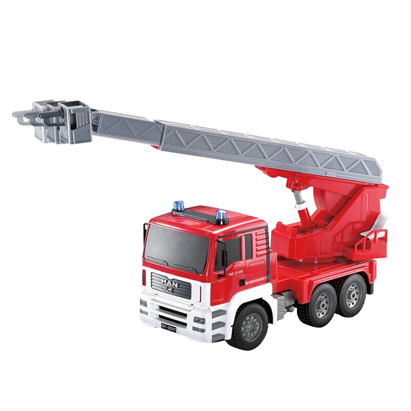 双鹰doubleeagle 电动遥控消防车 儿童男孩玩具模型大水箱 可喷水升降云梯E567-001