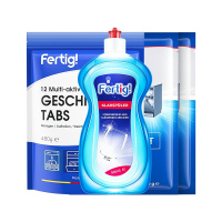 菲尼西(Fertig)德国进口亮碟洗碗块专用盐漂洗剂三件套多效合一西门子美的海尔洗碗机专用套餐