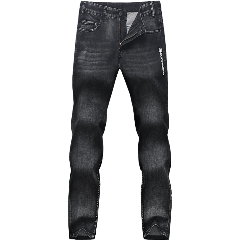 马克华菲牛仔裤男士九分长裤2020秋季新款宽松小直筒黑色潮牌潮流