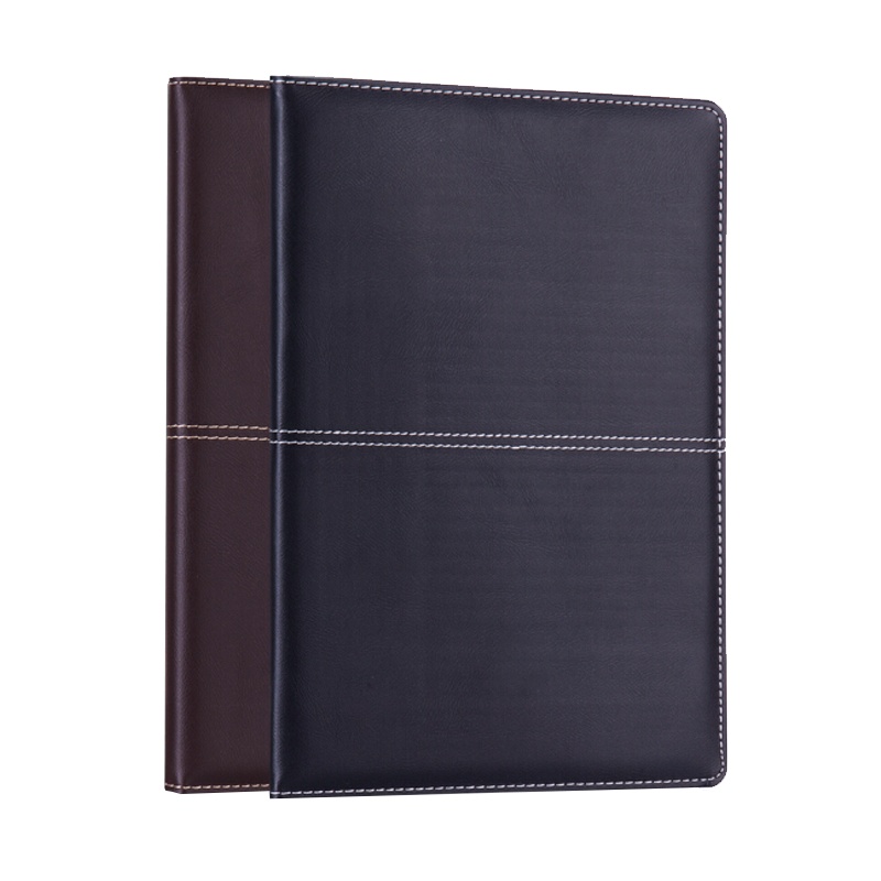 得力 3323 大号磨砂商务皮面本 会议记事本笔记本子文具办公用品 16K112张 黑色