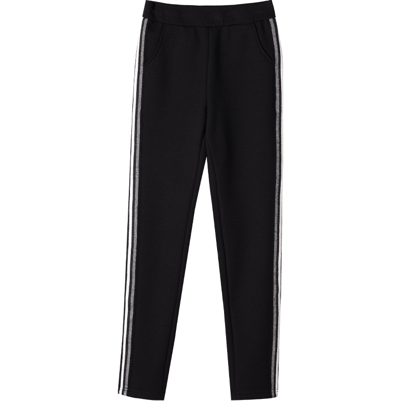 娅丽达女裤加绒加厚打底裤女外穿2019秋冬新款修身弹力显瘦小脚裤I4014