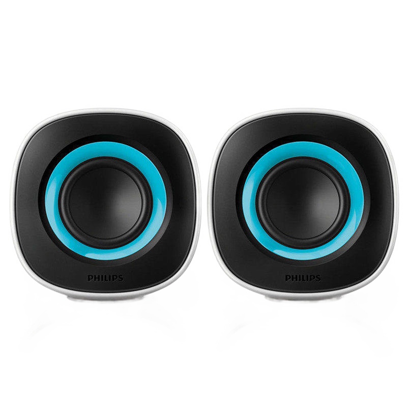 飞利浦(PHILIPS)台式电脑小音箱 低音炮迷你音响 USB笔记本多媒体震撼重低音 蓝色