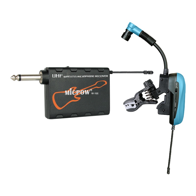 萨克斯无线麦克风夹子款micpow麦动力吉他户外专用锂电充电话筒 乐器配件