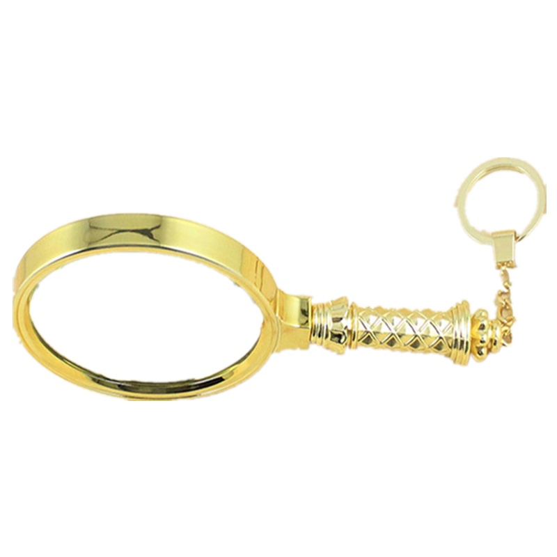 OUJIN 70mm90mm黄色手持放大镜精美礼品放大镜读书放大镜 手柄带挂扣放大镜阅读放大镜