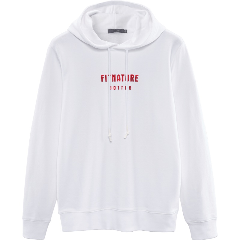 黑鲸字母刺绣连帽卫衣秋季男装印花装饰舒适上衣男CNZWJ38083A