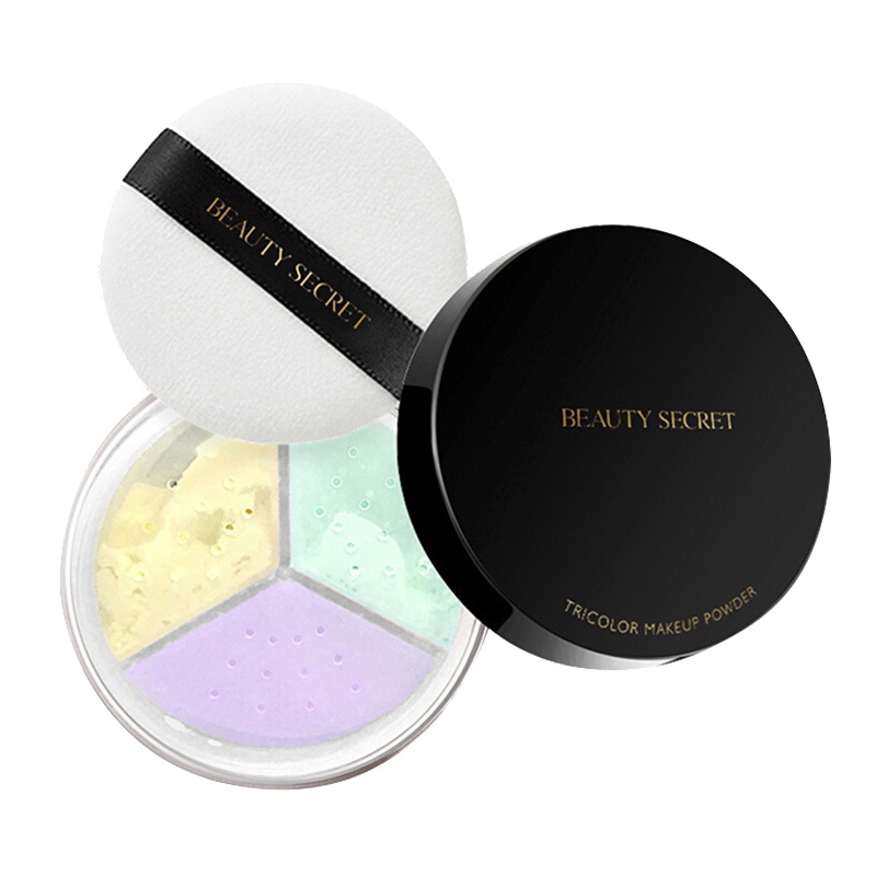 美颜秘笈三色定妆蜜粉轻盈细腻服帖修饰肌肤细致清爽透气