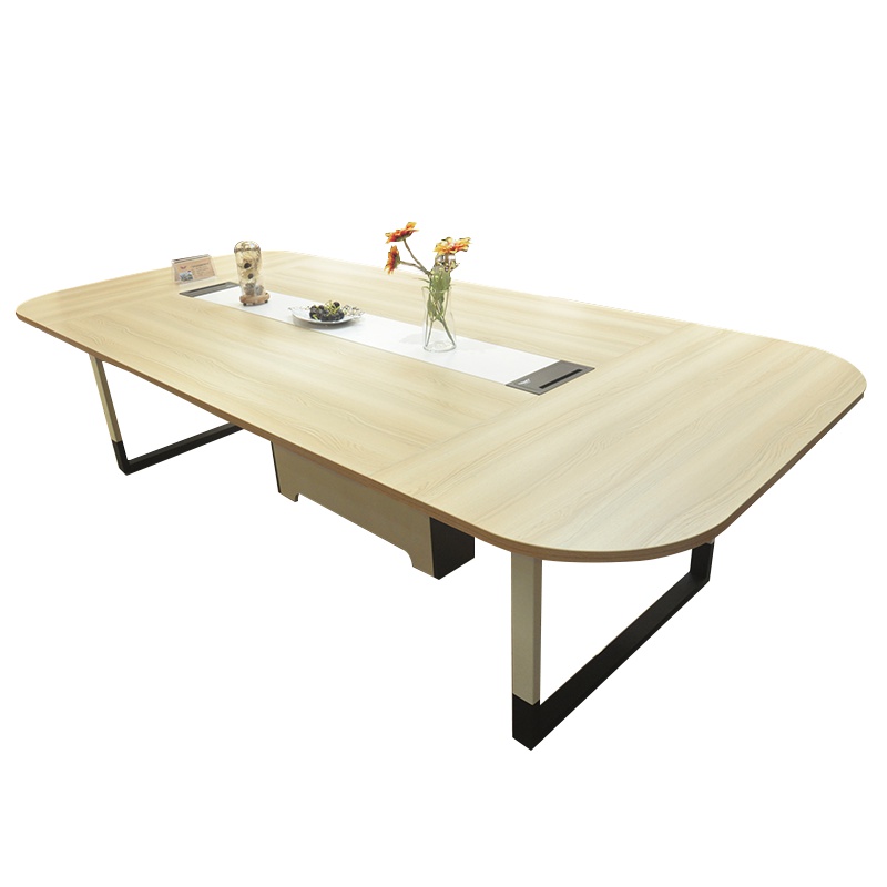 鸿业盛大FSH90-0303会议桌长桌贴实木皮会议台开会桌会议室办公桌接待洽谈桌会议桌3000L*1300W*750H