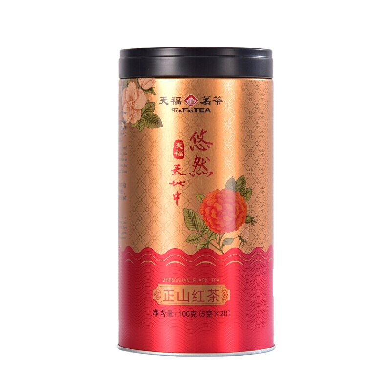 [礼品]天福茗茶 悠然天地中正山红茶 武夷红茶茶叶罐装100克
