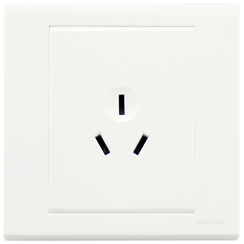 施耐德电气（Schneider Electric）一位三极三孔 墙壁电源插座 86型 插座面板 10A 如意 白色